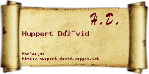 Huppert Dávid névjegykártya