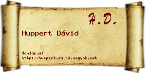 Huppert Dávid névjegykártya